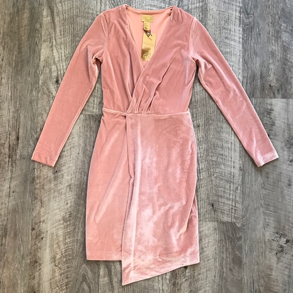 h&m pink velour dress Dusty pink Velvet Dress for kids